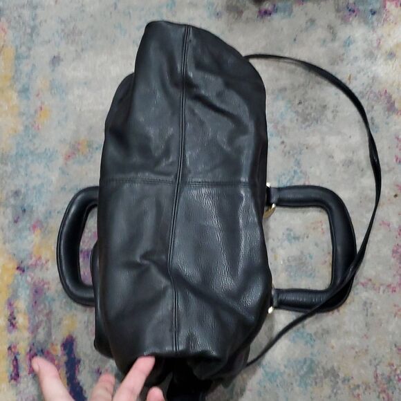 Bulga Large Satchel Bag in Black Made in Italy - Picture 10 of 16